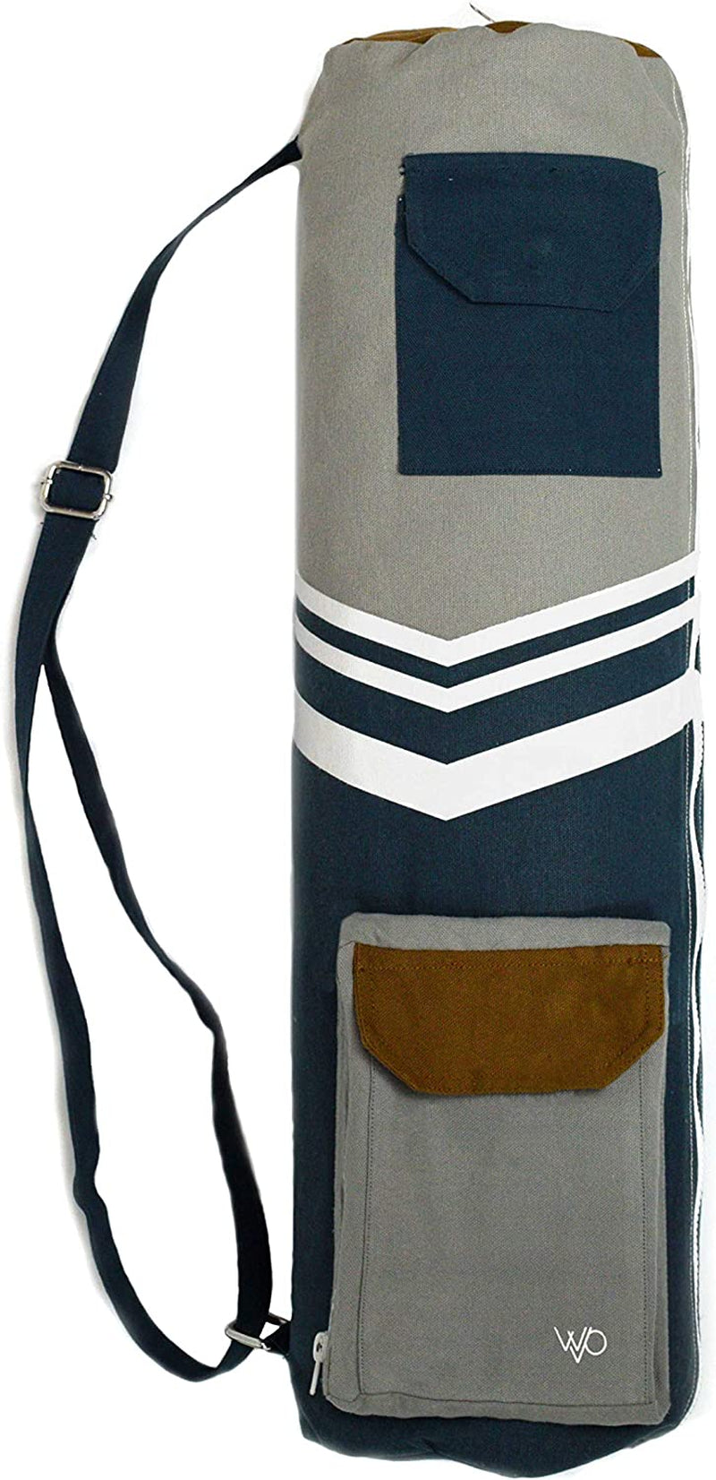 Open Road Goods Eco Friendly Yoga Mat Bag | Organic Yoga Bag for Extra Wide Mats | Yoga Mat Carrier for Men & Women: Full Zip, Adjustable Carry, Pockets, GOTS 100% Cotton Canvas