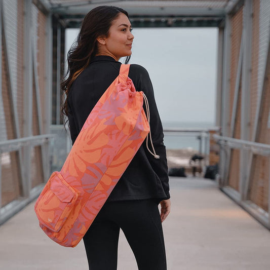 Open Road Goods Eco Friendly Yoga Mat Bag | Organic Yoga Bag for Extra Wide Mats | Yoga Mat Carrier for Men & Women: Full Zip, Adjustable Carry, Pockets, GOTS 100% Cotton Canvas