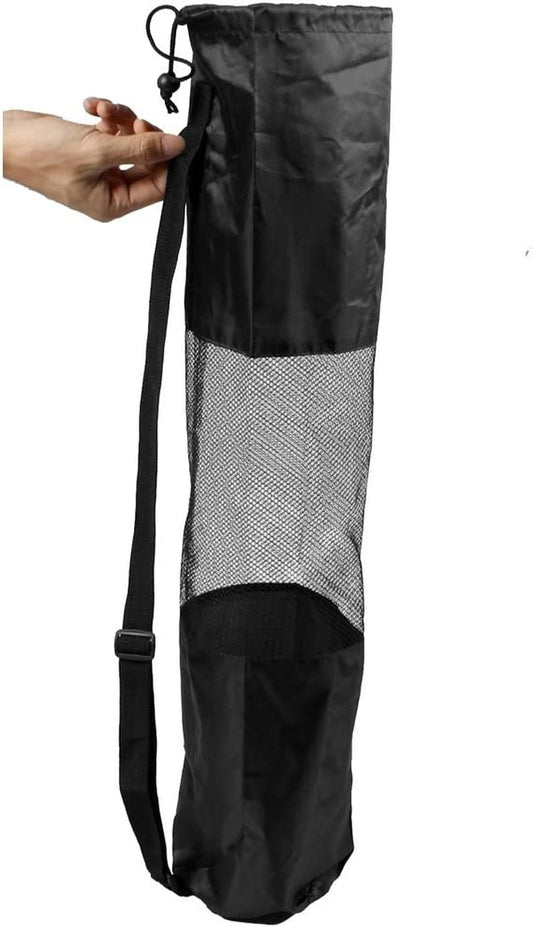 Qtqgoitem Portable Mesh Center Black Yoga Pilates Mat Bag Carrier (Model: 1Ae 4E6 99E 5B6 80E)
