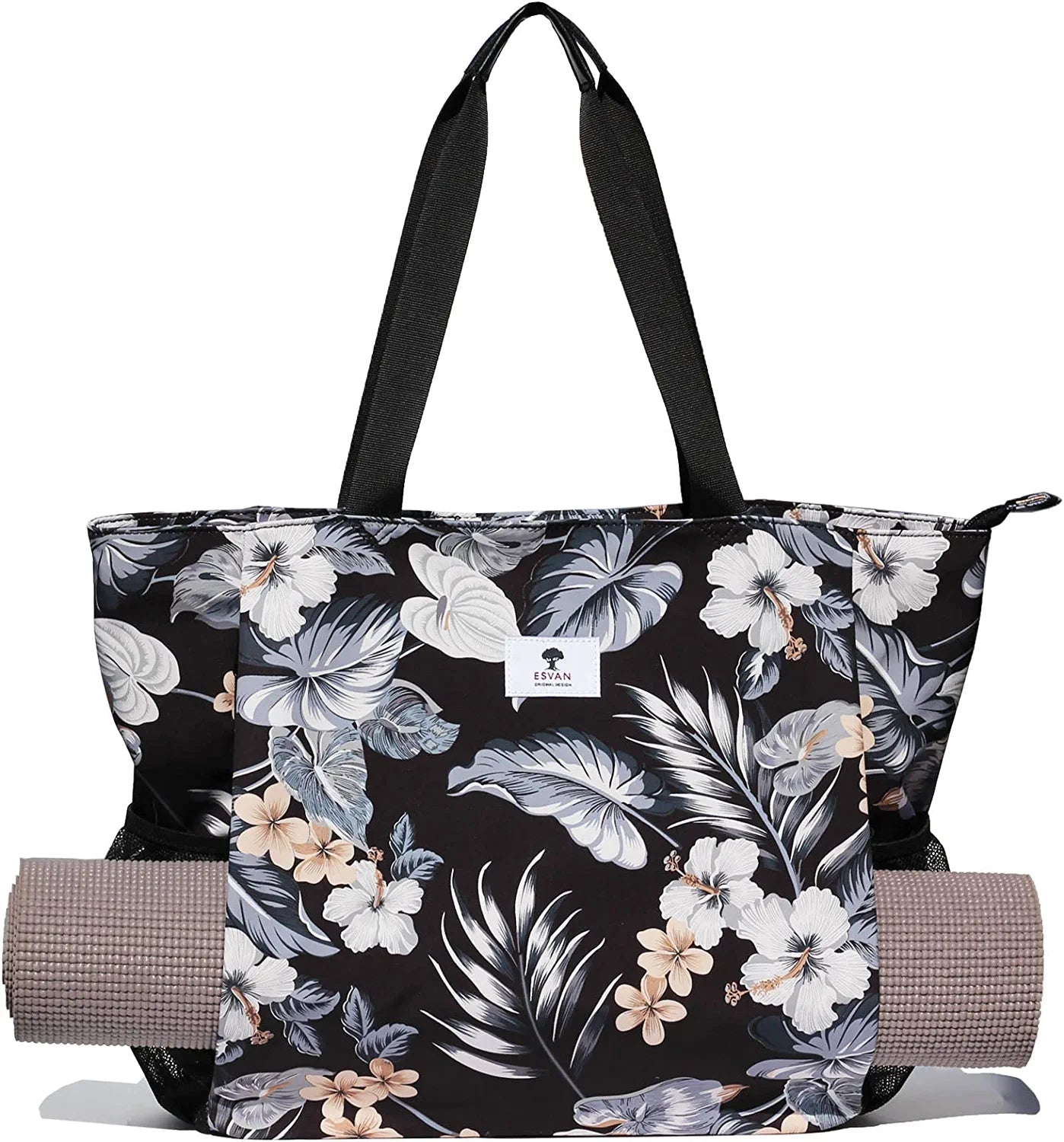 ESVAN Yoga Mat Bag Yoga Tote Carrier Shoulder Bag Carryall Tote for Office,Yoga,Pilates,Travel,Beach and Gym