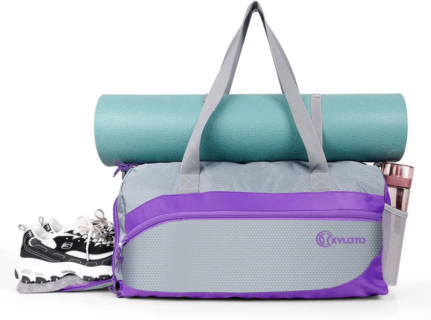 Yoga Mat Bag, Large Waterproof Oxford Fabric Gym Yoga Bag with Independent Shoe Compartment & Yoga Mat Holder, Lightweight Multi-Functional Sports Duffle Bag