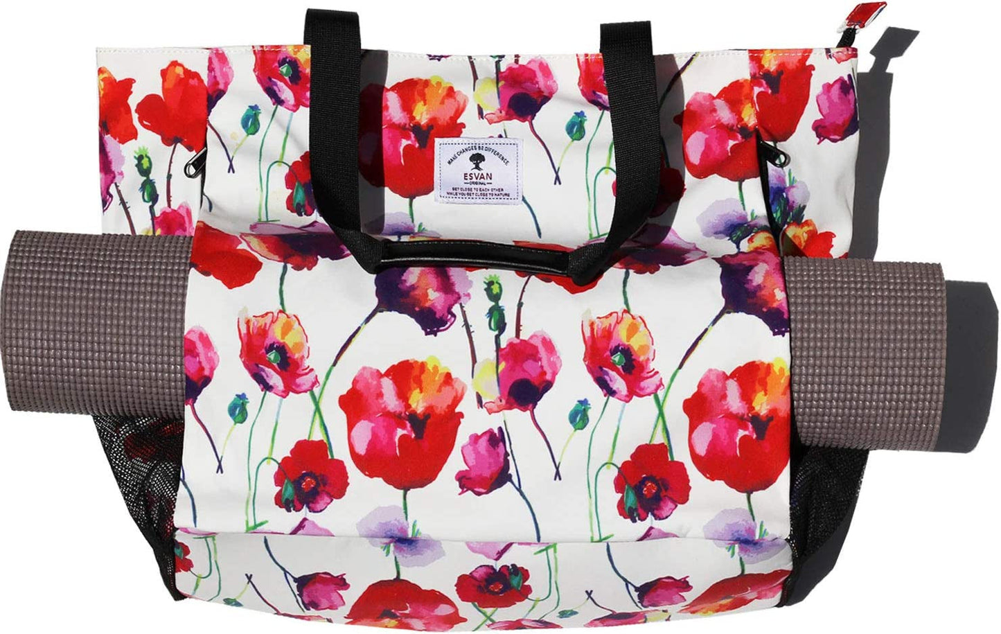 ESVAN Yoga Mat Bag Yoga Tote Carrier Shoulder Bag Carryall Tote for Office,Yoga,Pilates,Travel,Beach and Gym