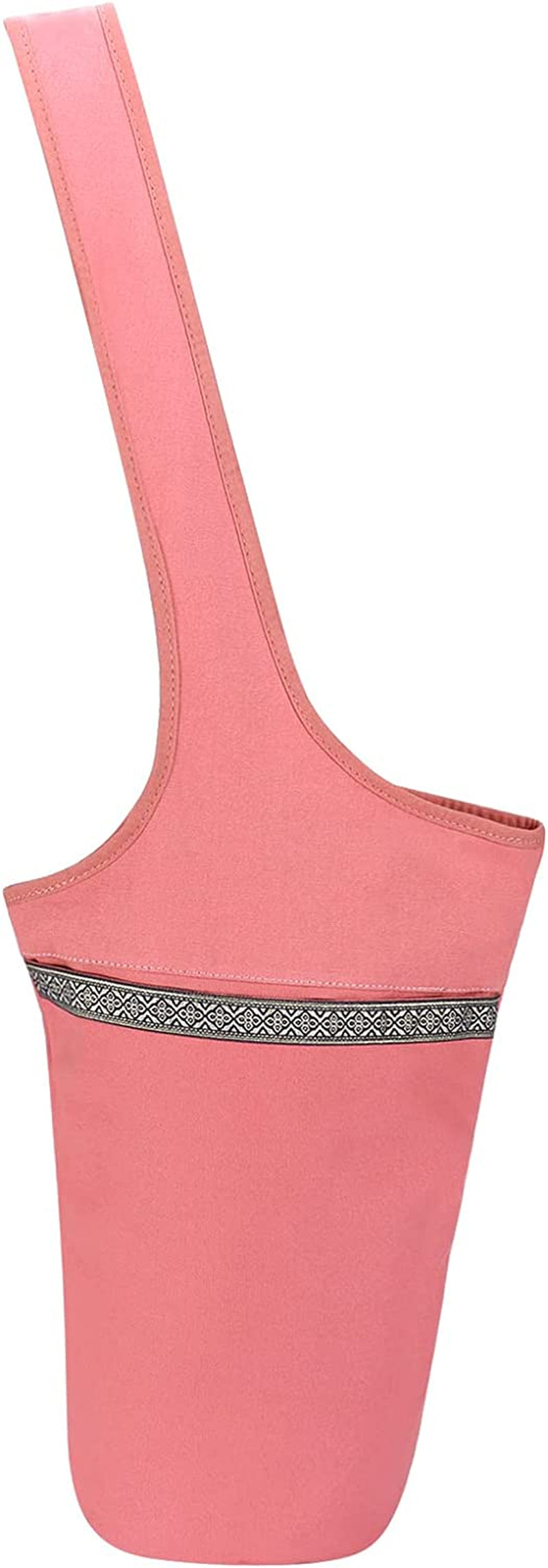 HUA ANGEL Yoga Mat Bag - Canvas Large Sling Pilates Bag, Floral Long Yoga Tote Carriers for Women, Fits Most Size Mats