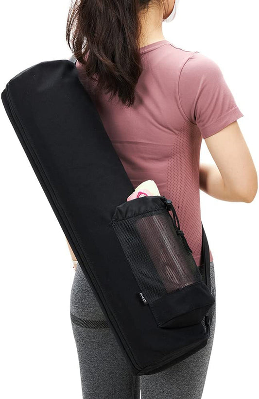 KALIDI Yoga Mat Bag, Full-Zip with Large Pocket and Breathable Window，For 1/4-Inch 1/3-Inch Thick Yoga Mat，Easy to Carry to Gym Class Beach Park Travel