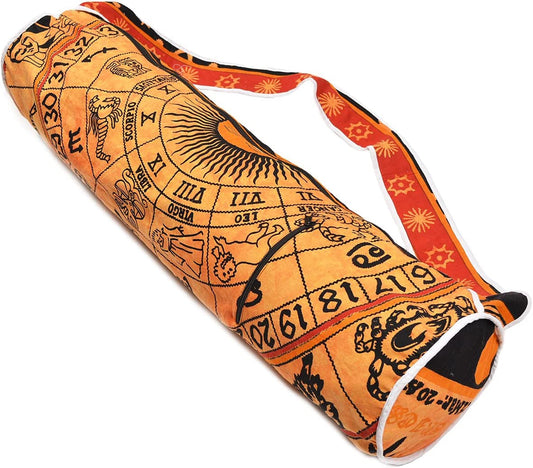 Pop Shop India Handmade Mandala Cotton Yoga Mat Bag with Shoulder Strap Yoga Bags and Carriers