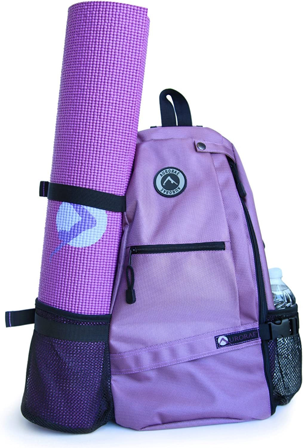 AURORAE Yoga Mat/Gym Cross-Body Travel Sling Back Pack. Mat Sold Separately.