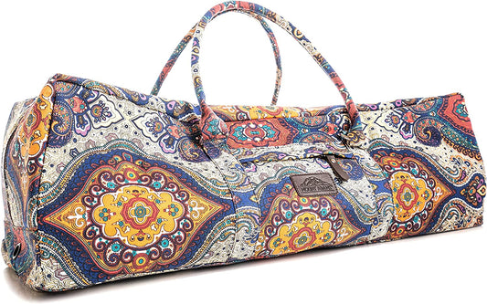 Mount Adams XL Yoga Mat Bag, 26" X 10" X 10", Extra Large Yoga Mat Carrier, Fitness Bag for Exercise Mat, Block, Straps, and Blanket, Canvas Gym Duffle Bag for Workout Accessories