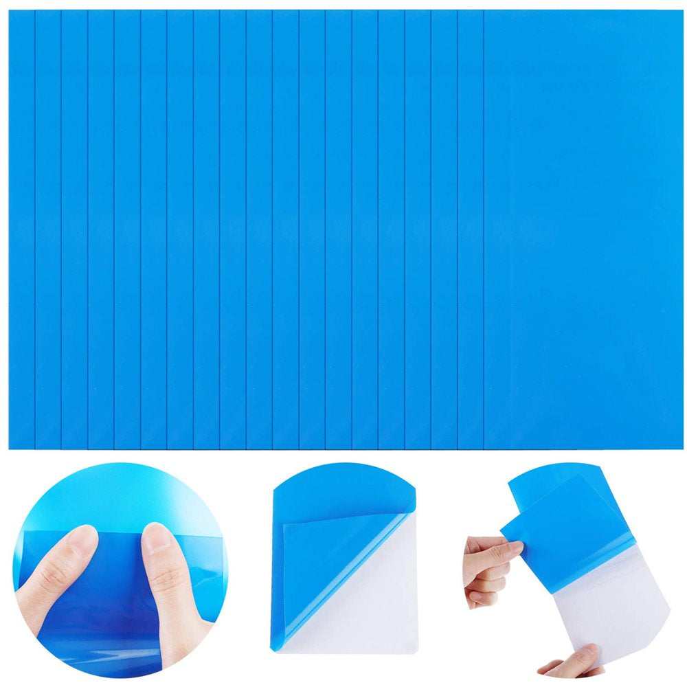 20 Pieces Self-Adhesive PVC Repair Patches, Vinyl Pool Liner Patch Boat Repair Vinyl Rubbers for Inflatable Boat Raft Kayak Canoe, Rectangle (Blue)