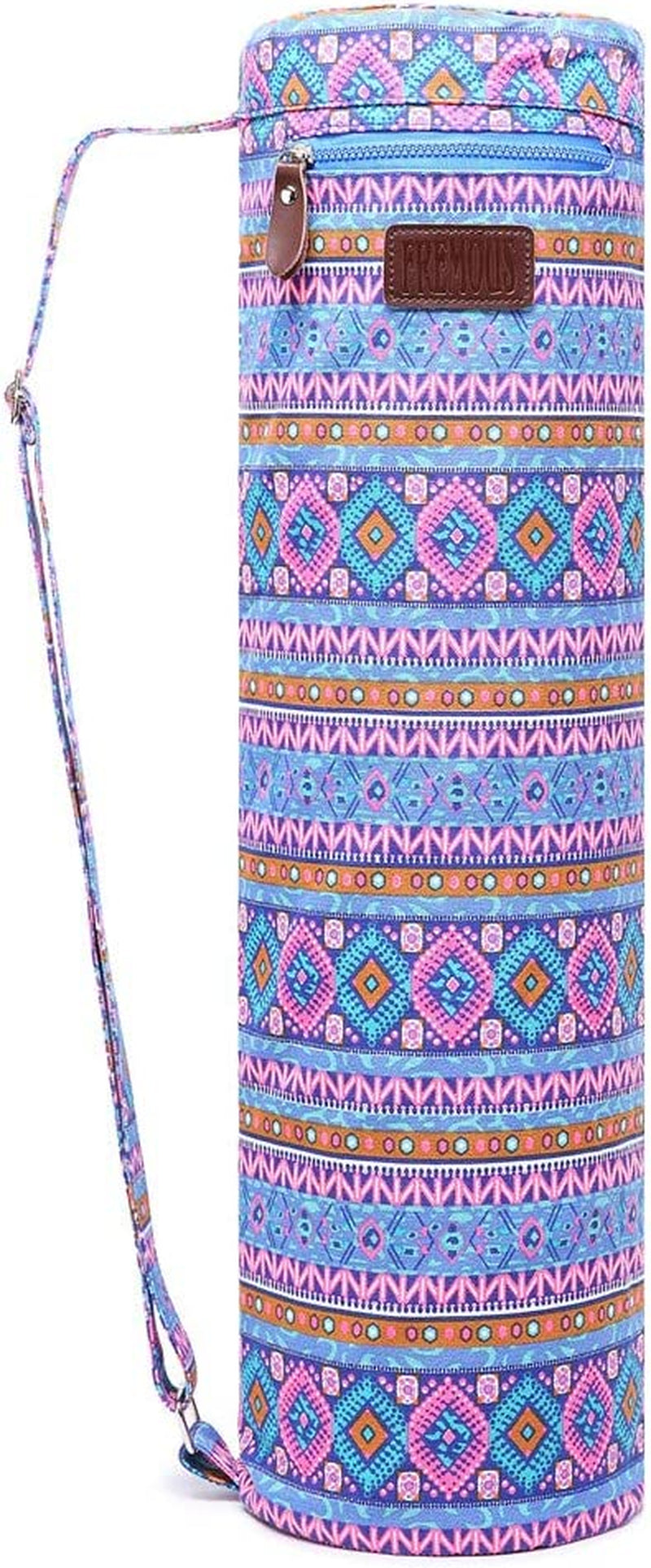 FREMOUS Yoga Mat Bag,Full-Zip Exercise Yoga Mat Carrier Bag - Double Storage Pocket ,Easy Access Zipper, Adjustable Shoulder Strap and Handle,Fits Most Mats