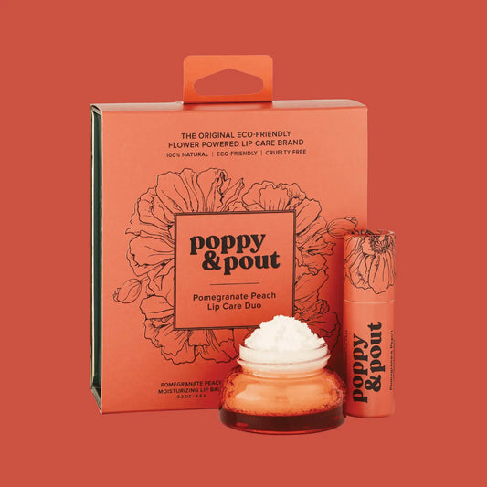 Poppy & Pout Lip Care Duo - Pomegranate Peach
