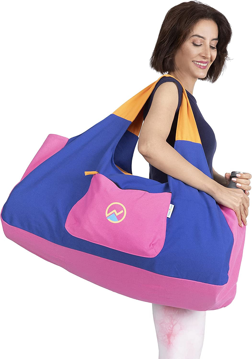 Joynwell Large Yoga Mat Bag Carrier for Yoga Mats, Yoga Bolster, Yoga Block, Workout Stuff, Thick, 12 Oz Canvas Exercise Yoga Tote with Multi-Functional 4 Zipper Pocket