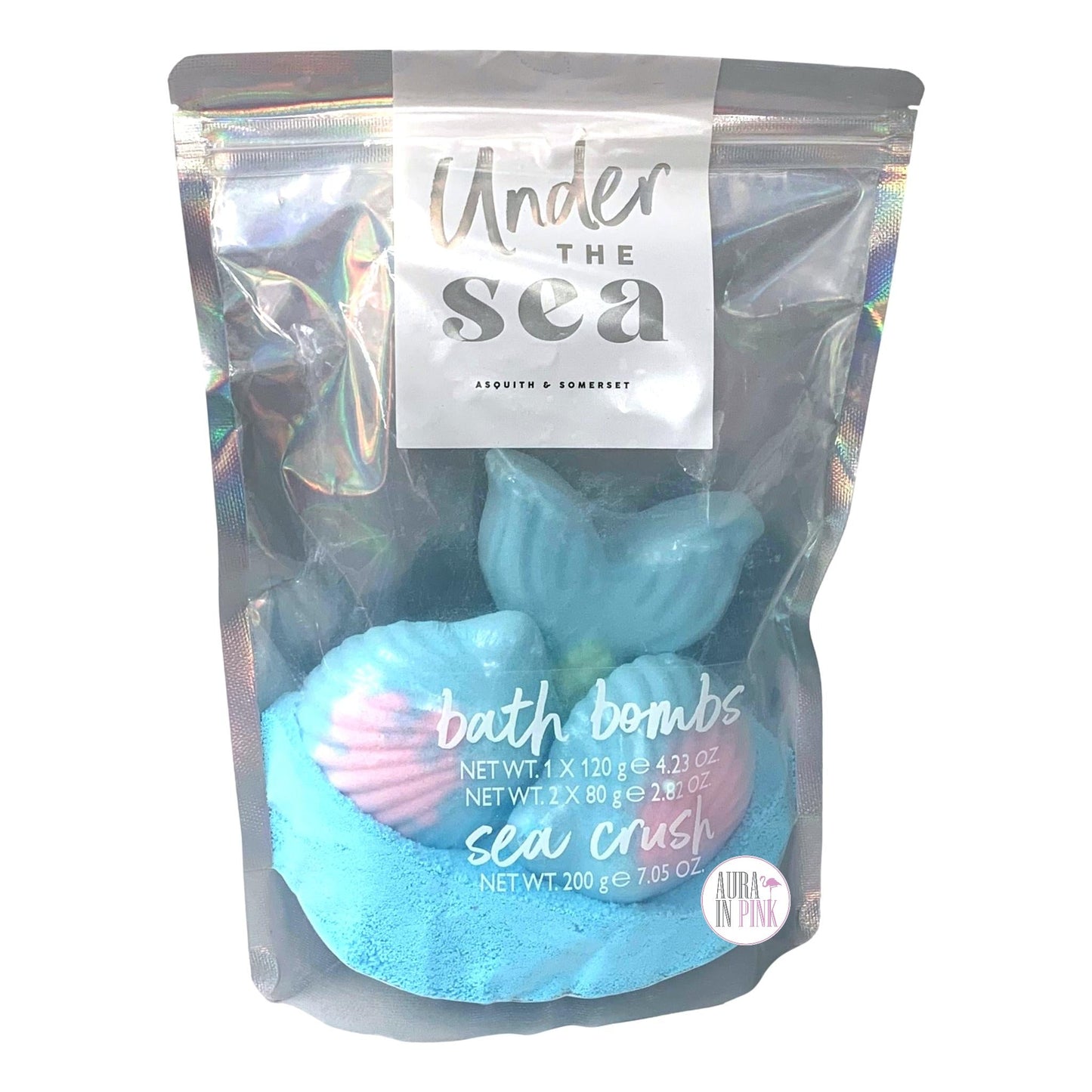 Asquith & Somerset Under The Sea Mermaid Tail & Seashells Bath Bombs & Blue Sea Crush Set