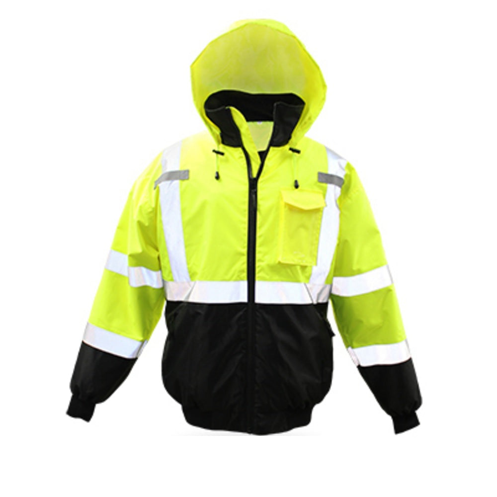 Boss 3NR4001L High Visibility Lined Bomber Jacket, Yellow, Large