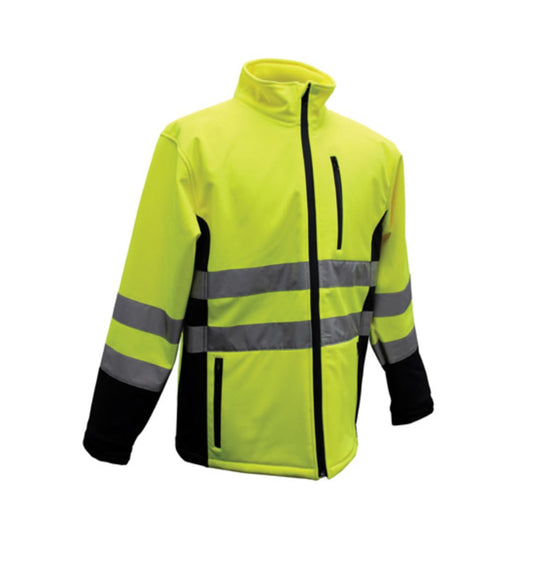 Boss 3SS70003X High Visibility Water Proof Softshell Jacket, 3XL