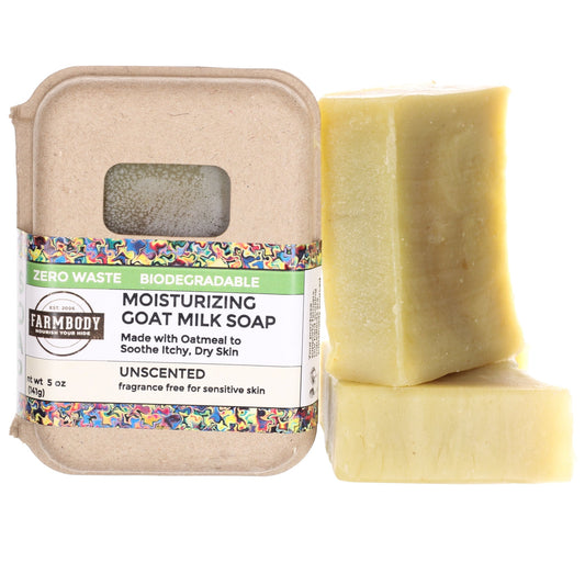 Moisturizing Goat Milk Bar Soap for Dry Sensitive Skin with Oatmeal | Unscented