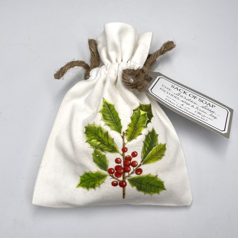 Mary Lake-Thompson Holiday Triple-Milled Soap in Sack 6oz 170g - Holly Branch