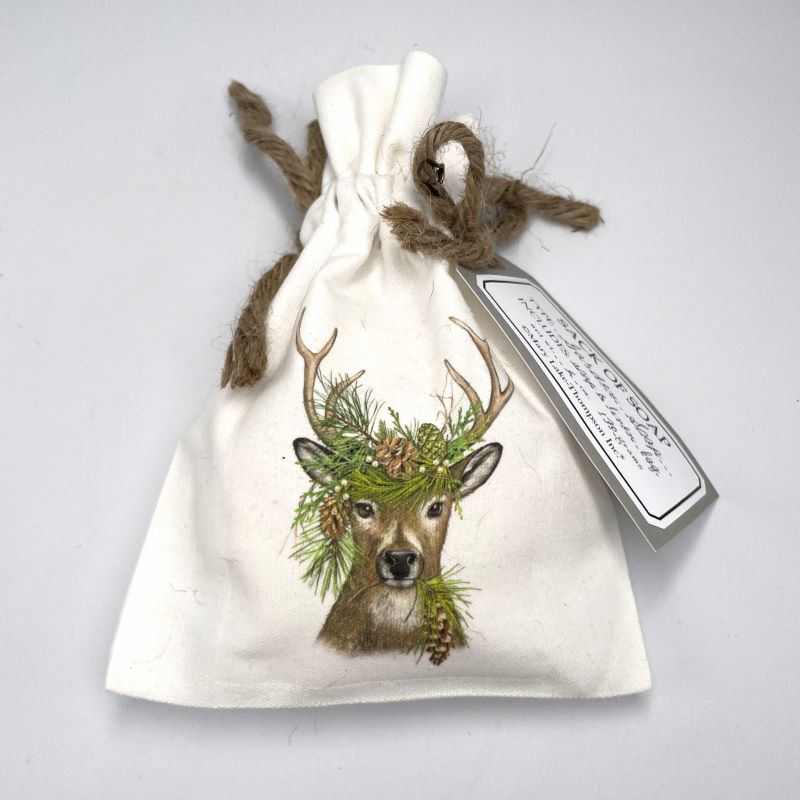 Mary Lake-Thompson Holiday Triple-Milled Soap in Sack 6oz 170g - Pine Deer
