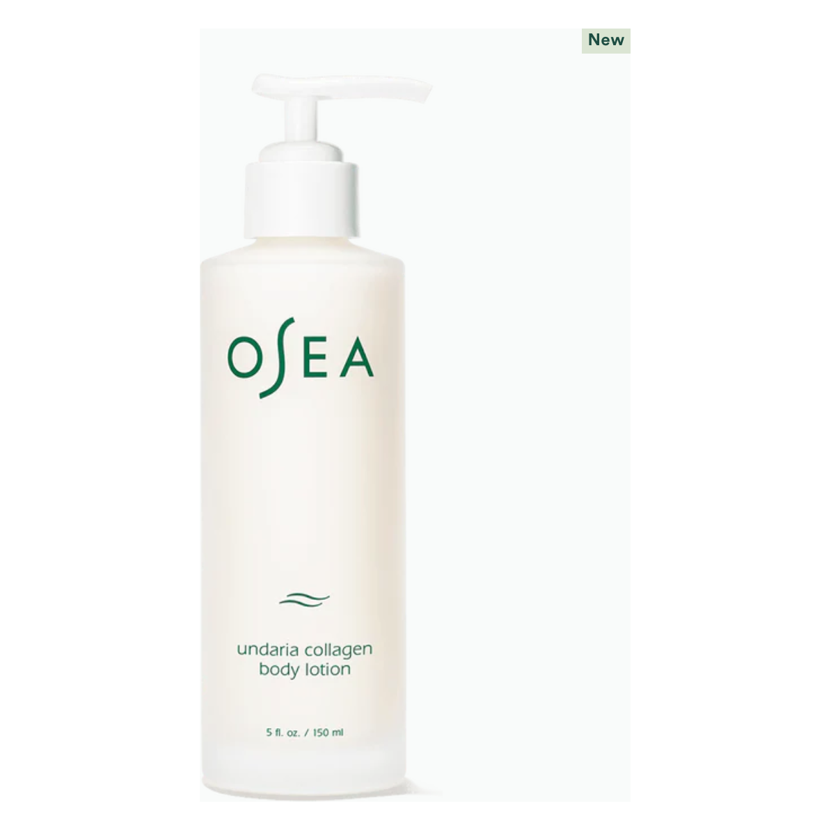 White bottle of osea undaria collagen body lotion with a pump dispenser.