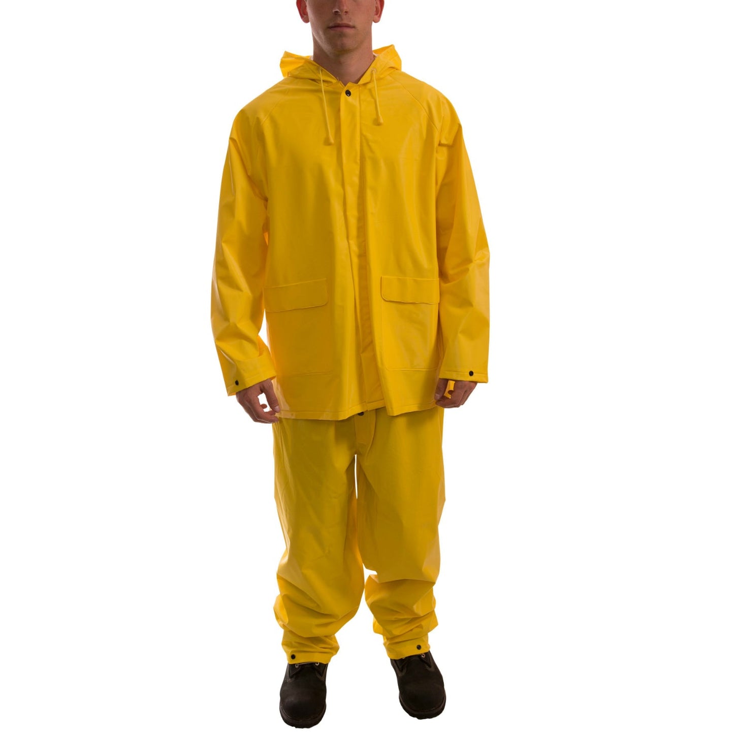 Tuff-Enuff Plus S62217-MD Double Layered PVC Rainsuit, Medium, Yellow