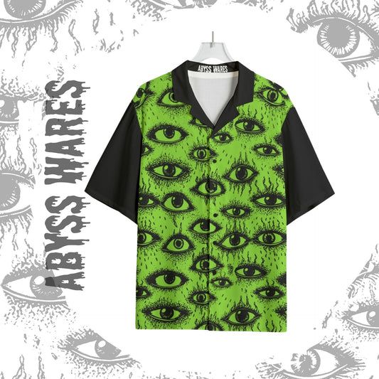 Weirdy Eye Bowling Shirt Acid Goth Weirdcore Eyeball Nonbinary Webcore Weird Stuff