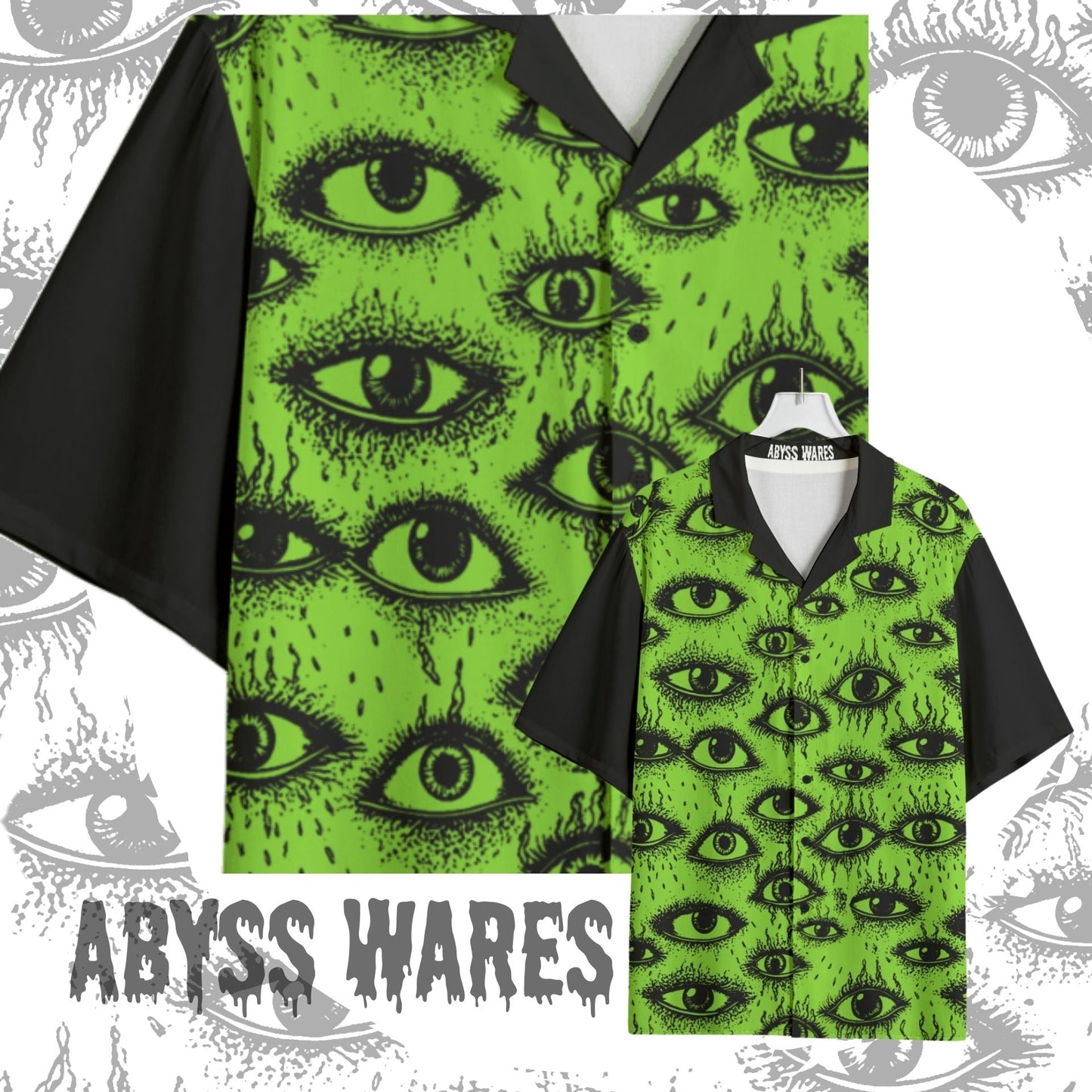 Weirdy Eye Bowling Shirt Acid Goth Weirdcore Eyeball Nonbinary Webcore Weird Stuff