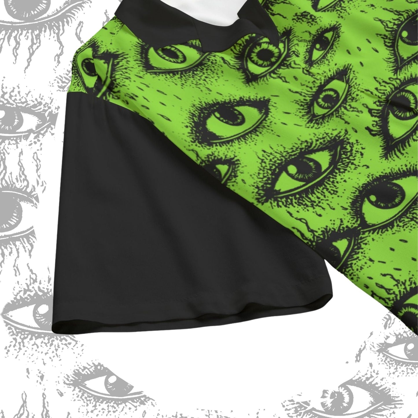 Weirdy Eye Bowling Shirt Acid Goth Weirdcore Eyeball Nonbinary Webcore Weird Stuff