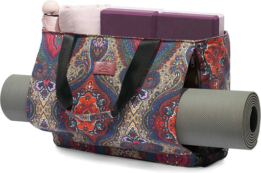 Heathyoga Yoga Mat Bag with Large Mat Carrier Pocket Gym Bag for Women Multi-Functional Yoga Bag Workout Bag for Women Yoga Mat Carrier Gym Tote Bag for Women