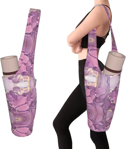 Jrotqux Paisley Floral Yoga Mat Bag with Large Side Pockets , Yoga Bags and Carriers for Thick Mats, Fit Most Size Mats Yoga, Yoga Bags and Carriers for Women