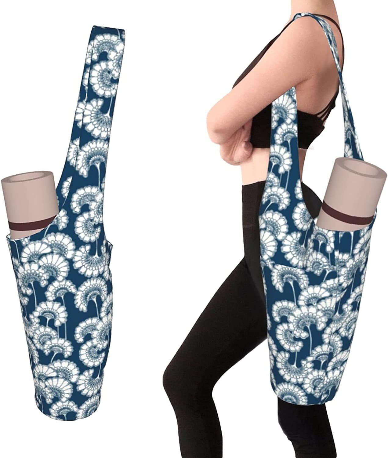 AJAYGEG Yoga Mats Bag with Pockets for Thick Mats Yoga Mat Bag Men Large Size Yoga Accessories Yoga Mat Bag for Women