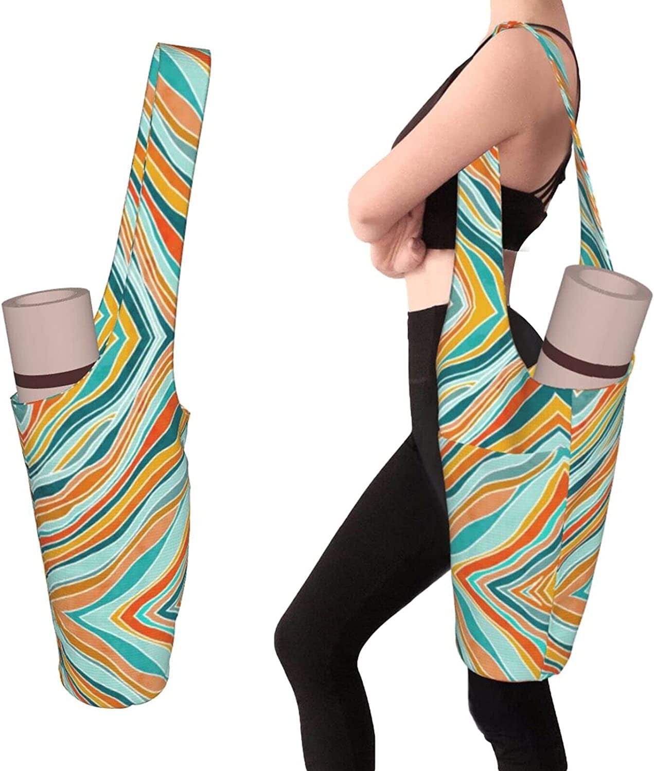 AJAYGEG Yoga Mats Bag with Pockets for Thick Mats Yoga Mat Bag Men Large Size Yoga Accessories Yoga Mat Bag for Women