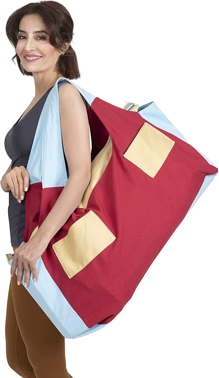 Joynwell Large Yoga Mat Bag Carrier for Yoga Mats, Yoga Bolster, Yoga Block, Workout Stuff, Thick, 12 Oz Canvas Exercise Yoga Tote with Multi-Functional 4 Zipper Pocket