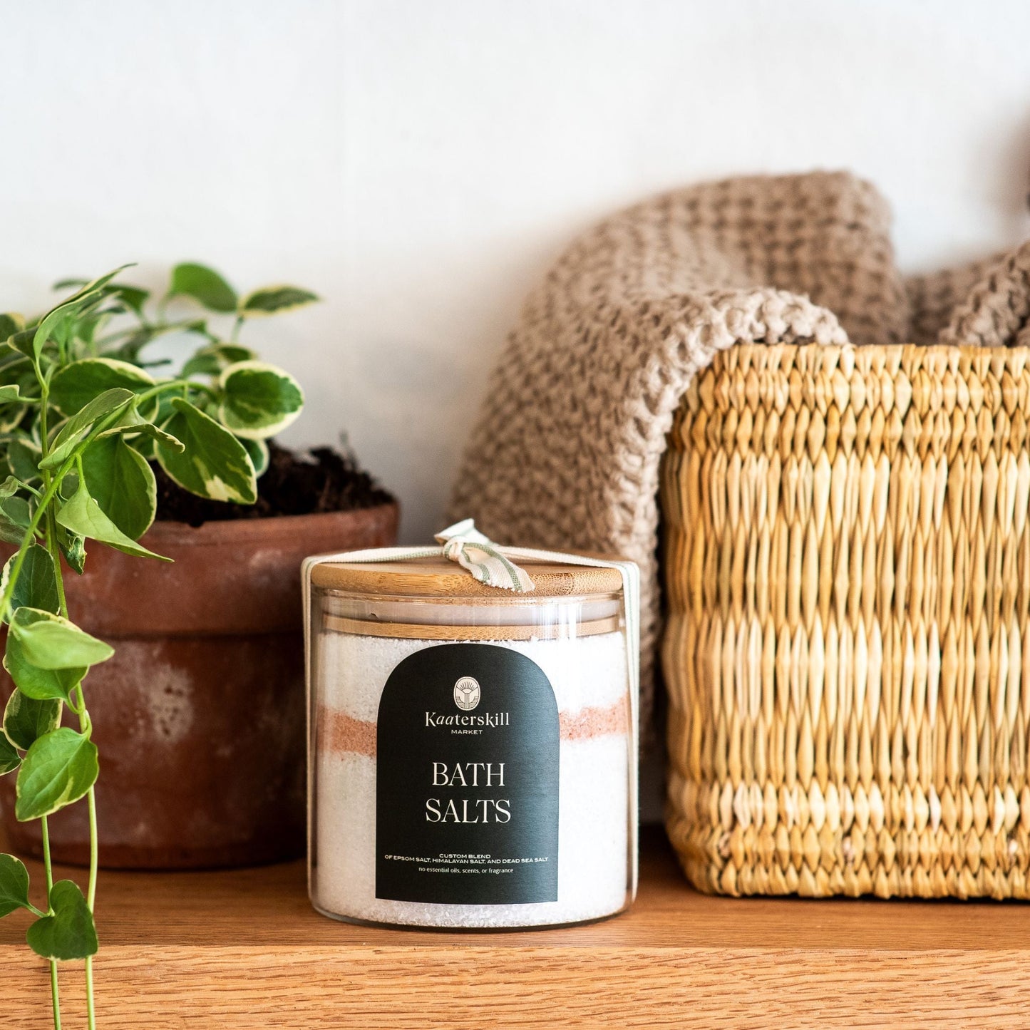 Unscented Premium Bath Salts in Reusable Glass Jar