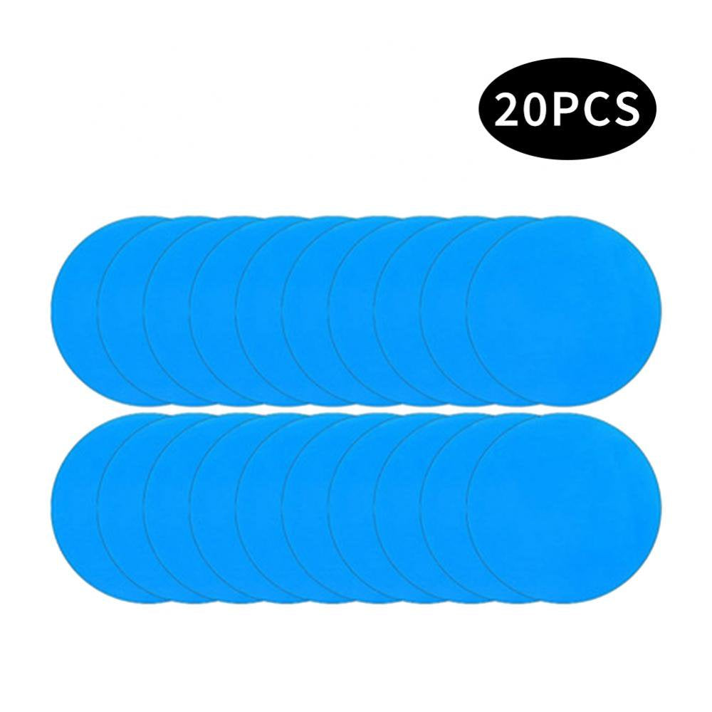 Forzero 20 Pieces of round Self-Adhesive Pvc Repair Patch, Vinyl Pool Liner Patch, Boat Repair Vinyl Rubber, for Inflatable Raft Kayak Canoe (Blue)