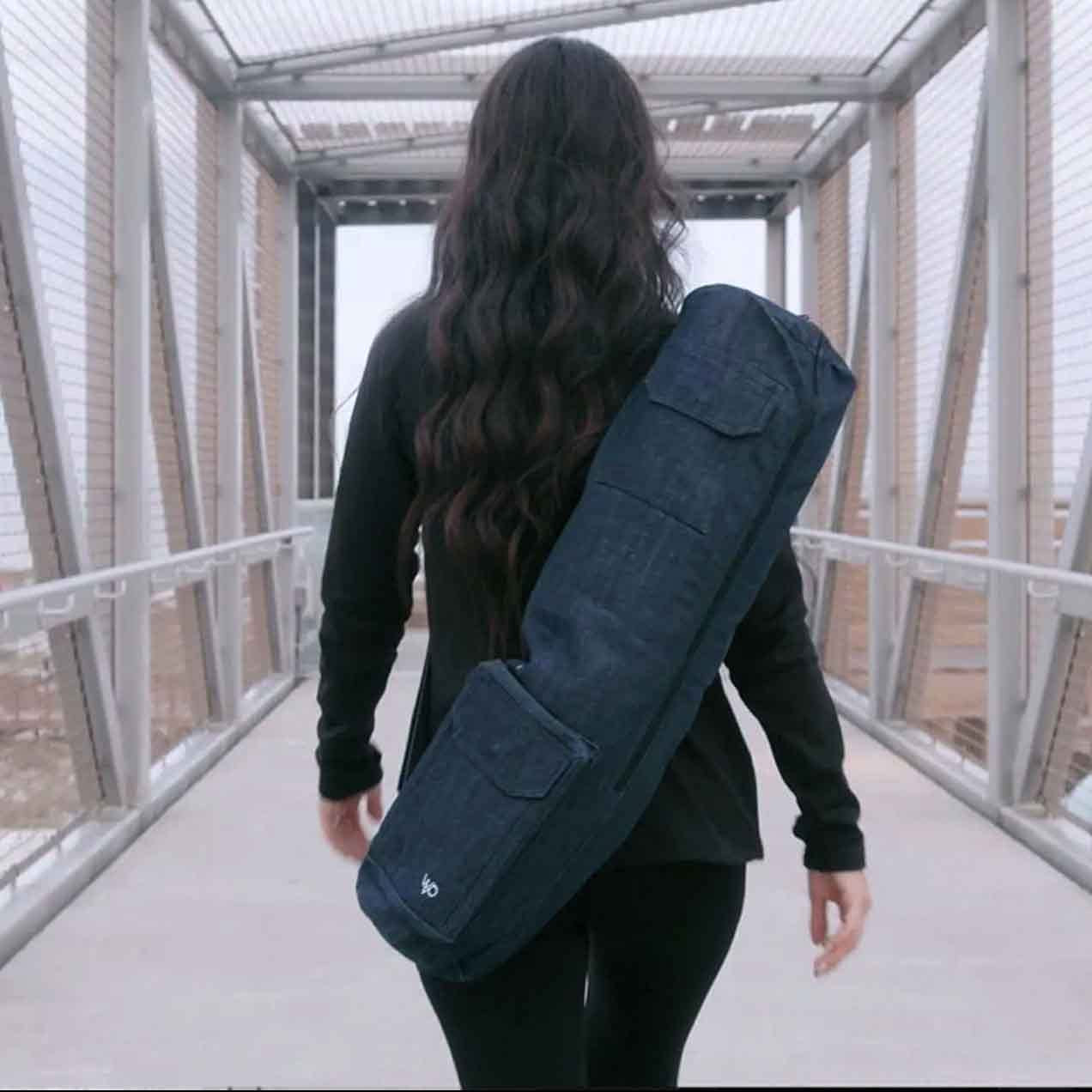 Open Road Goods Eco Friendly Yoga Mat Bag | Organic Yoga Bag for Extra Wide Mats | Yoga Mat Carrier for Men & Women: Full Zip, Adjustable Carry, Pockets, GOTS 100% Cotton Canvas