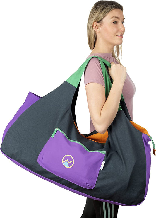 Joynwell Large Yoga Mat Bag Carrier for Yoga Mats, Yoga Bolster, Yoga Block, Workout Stuff, Thick, 12 Oz Canvas Exercise Yoga Tote with Multi-Functional 4 Zipper Pocket