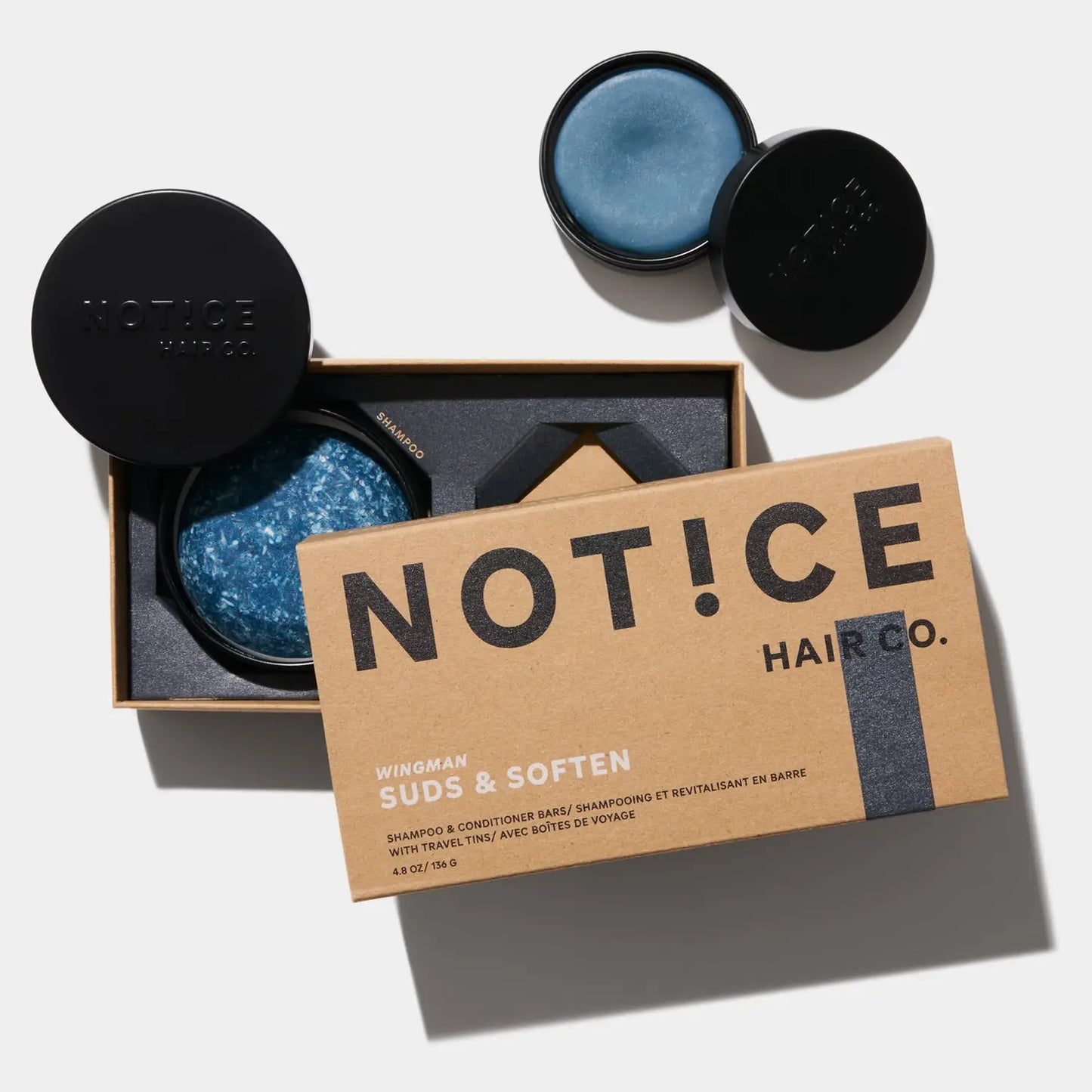 Notice Hair Co. Wingman Shampoo & Conditioner Bar Travel Set