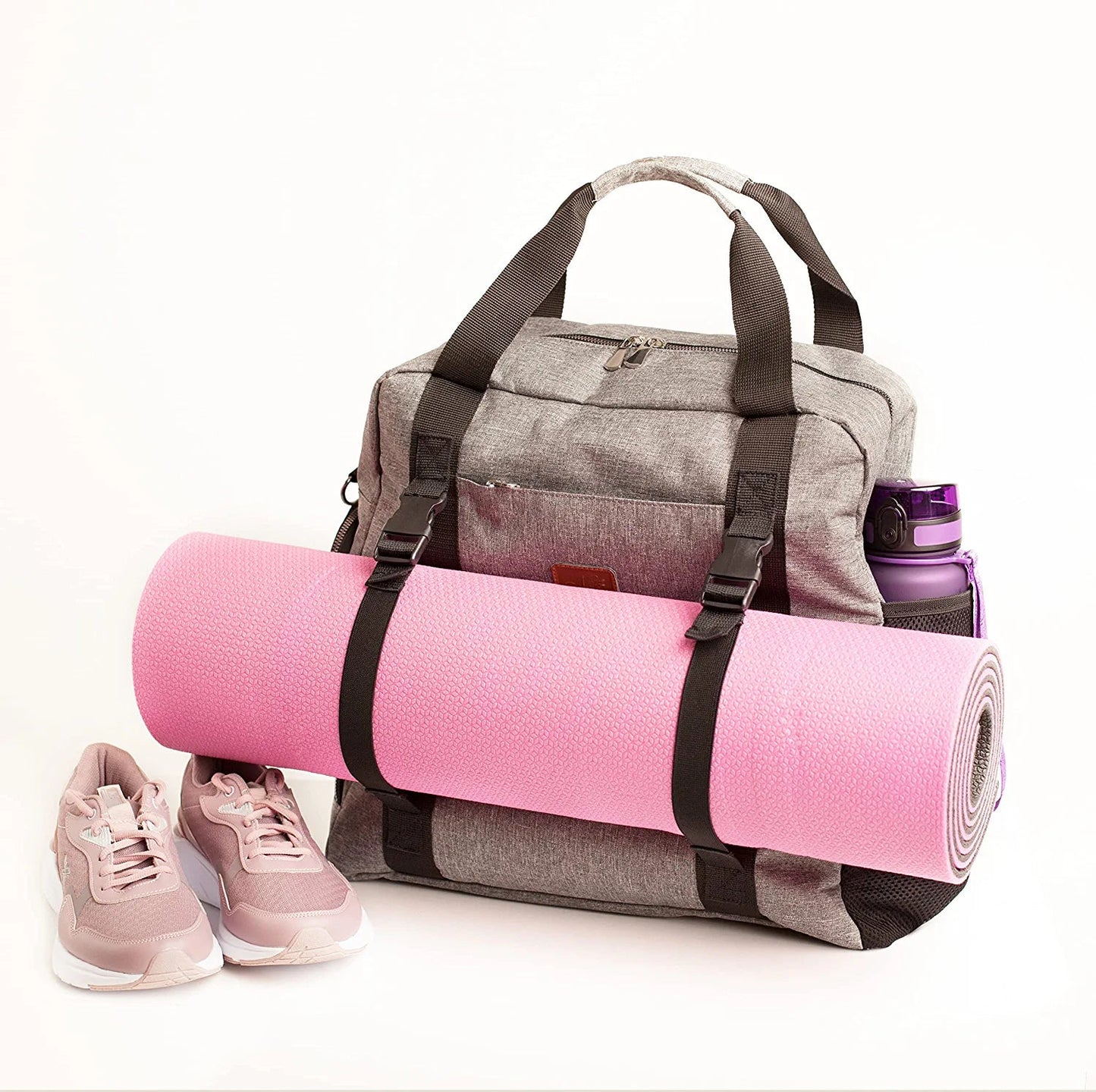 NATI LINE Yoga Mat Bag/Backpack. Yoga Mat Tote Bag with Adjustable Elastic Straps to Hold Yoga Mats. Multi Purpose Carry All Bag for Office, Yoga, Travel and Gym!