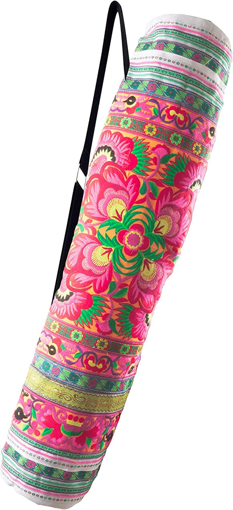 Cccollections Yoga Pilates Mat Bags Carriers - Embroidered Adjustable Carry Strap Yoga Bag Unique Bohemian