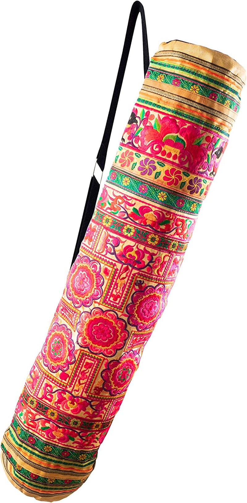 Cccollections Yoga Pilates Mat Bags Carriers - Embroidered Adjustable Carry Strap Yoga Bag Unique Bohemian