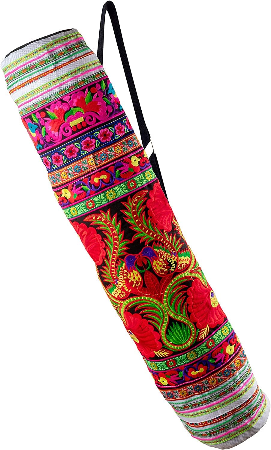 Cccollections Yoga Pilates Mat Bags Carriers - Embroidered Adjustable Carry Strap Yoga Bag Unique Bohemian