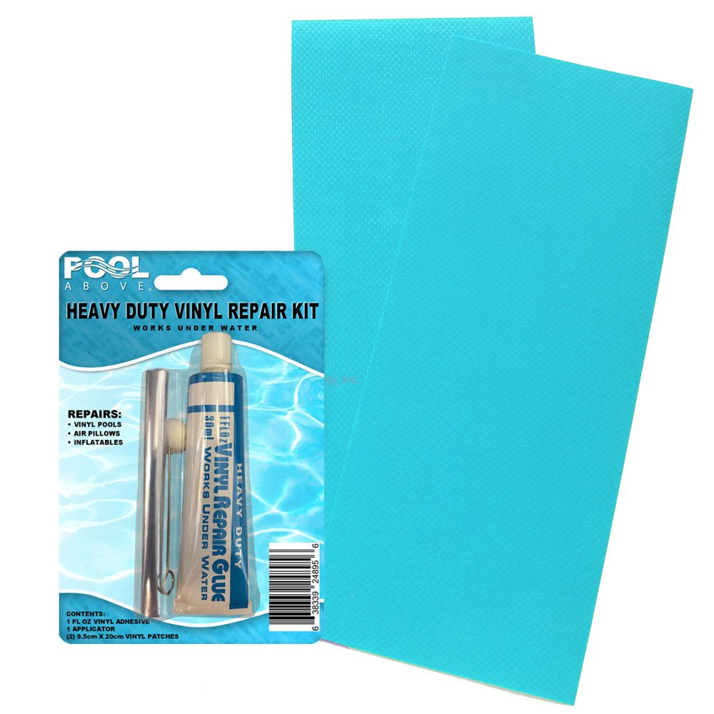 Pool above Heavy Duty Vinyl Repair Patch Kit for Inflatables Boat Raft Kayak Air Beds