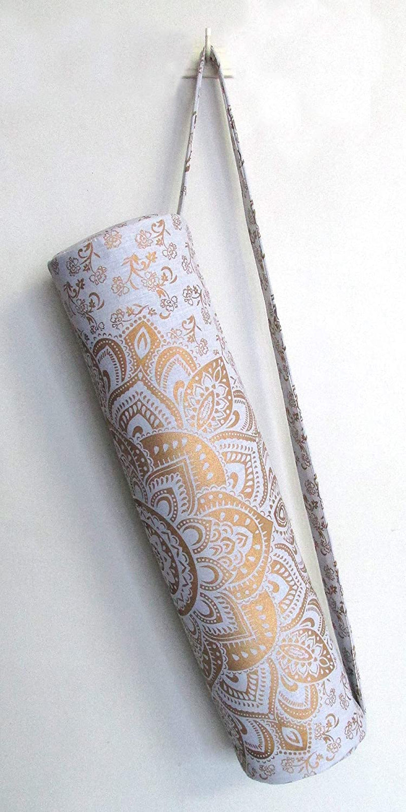 ICC Black Gold Mandala Full-Zip Exercise Yoga Mat Carry Bag Gym Beach Pilates Carrier Bags Hippie Mandala Indian Cotton Bag