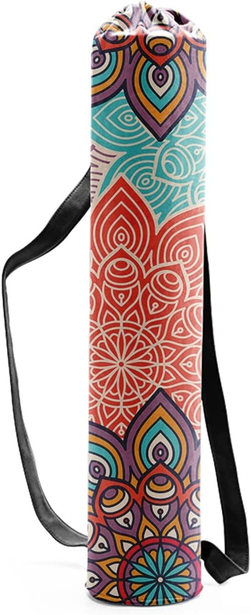 Yoga Mats Sports Mat Bag Portable Yoga Mat Bag Sports Fitness Print Canvas Drawstring Yoga Bag Outdoor Pilates Fashion Fitness Bag Foam Rollers