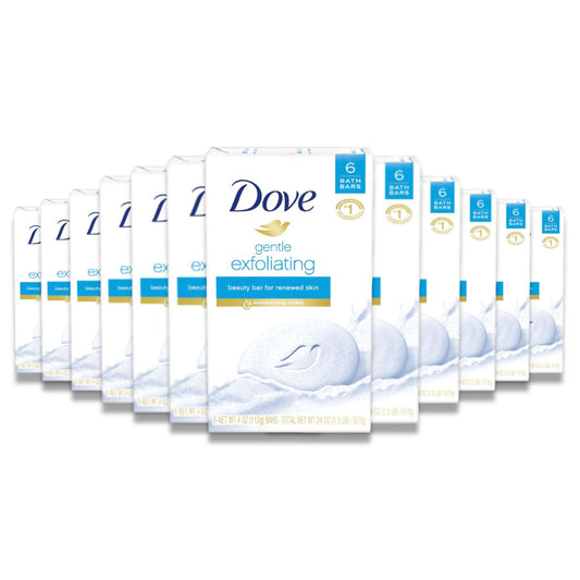 Dove Beauty Bar, Gentle Exfoliating W/ Mild Cleanser 6 Pack Ea 3.75 oz - 12 Pack (72ct)