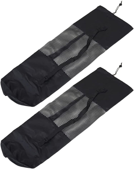 Obuyke 2Pcs Portable Yoga Mat Storage Pouch Breathable Window Pocket Yoga Mat Storage Bag for Sports Lover Kids Black