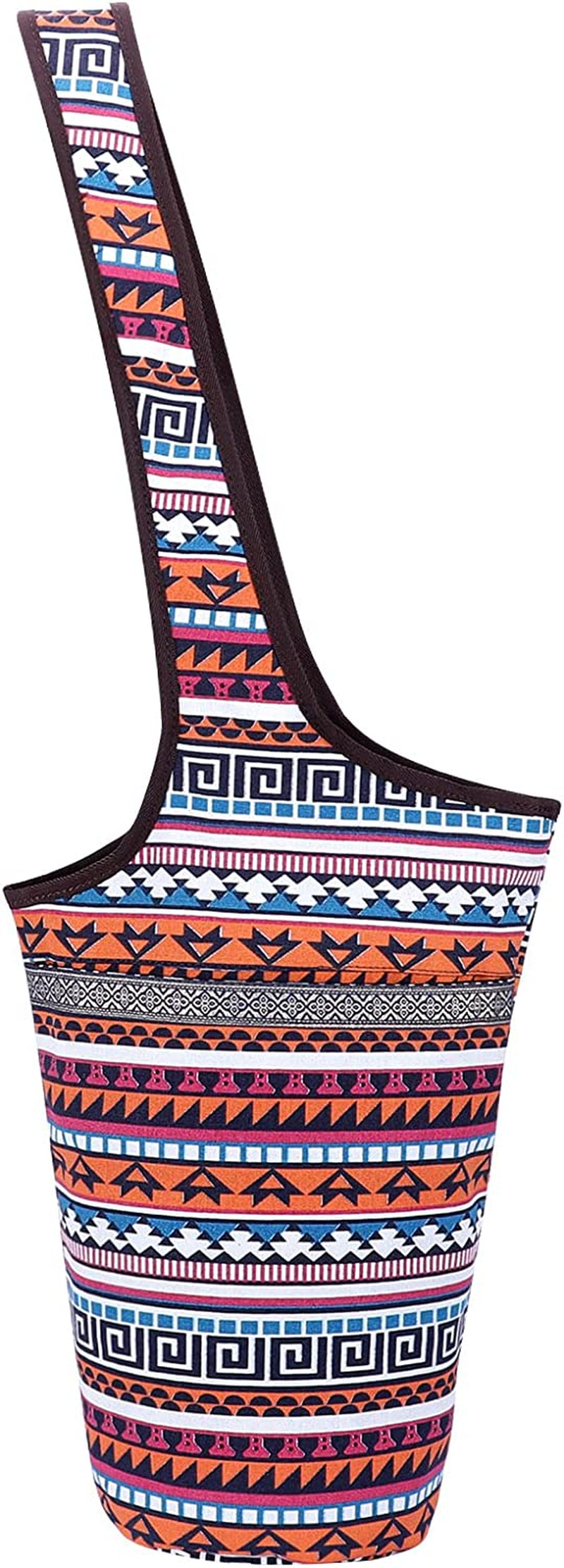 HUA ANGEL Yoga Mat Bag - Canvas Large Sling Pilates Bag, Floral Long Yoga Tote Carriers for Women, Fits Most Size Mats