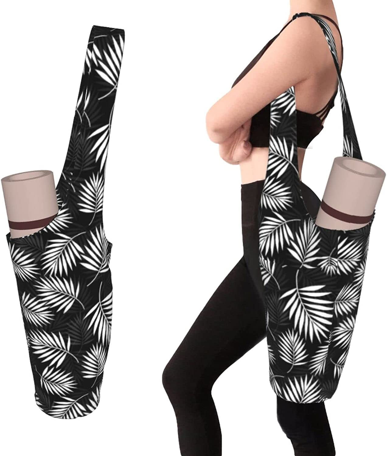 Goxhquz Yoga Mat Bag, Exercise Yoga Mat Carrier Bag with Large Size Pockets and inside Small Pocket Fit Most Size Mats for Women Men