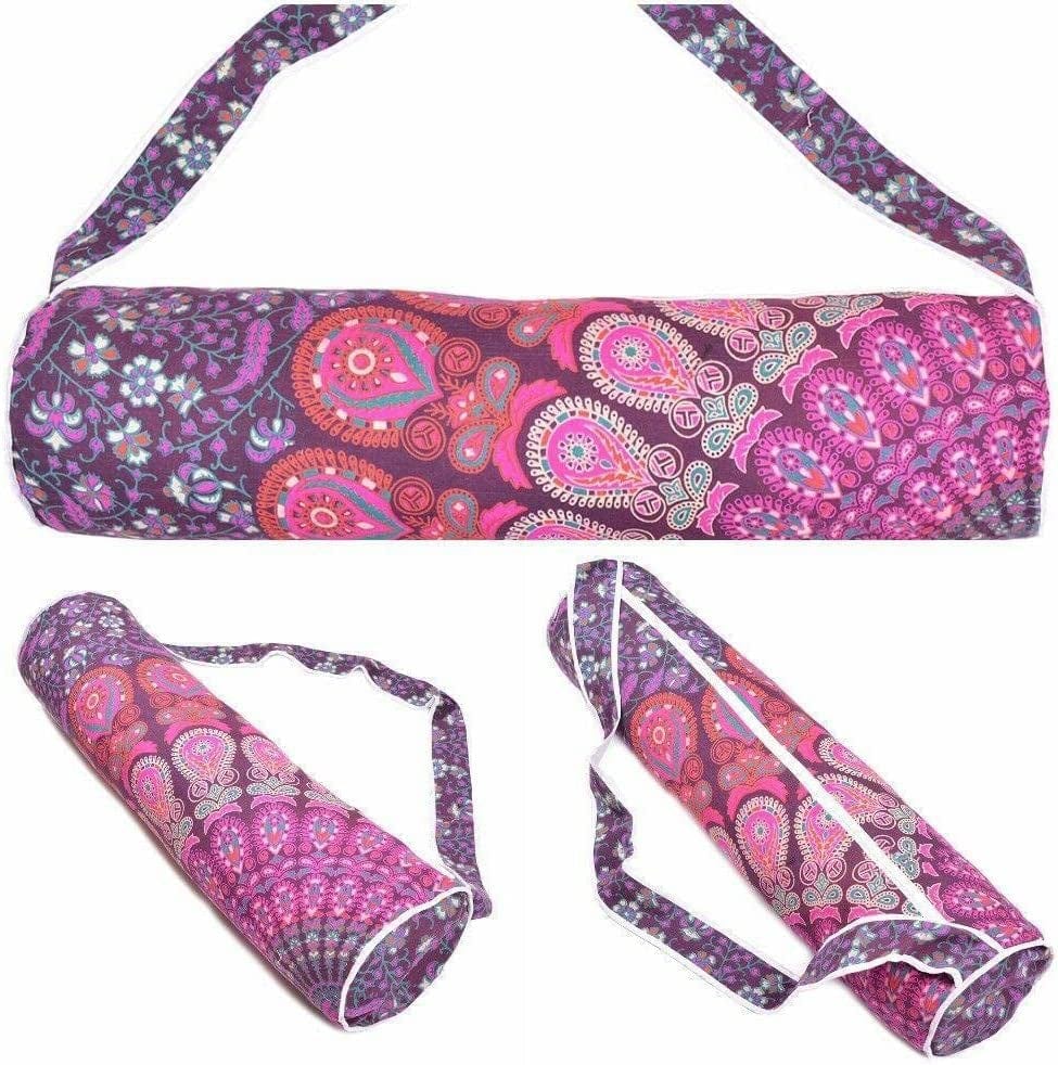 Fabulou Colour Purple Yoga Bag Mat Tote Carrier Exercise Strap Full Zip Shoulder Bag Mandala Large Yoga Accessories Yoga Mat Bag Yoga Bag Yoga Mat Strap Yoga Mat Holder Yoga Mat Bags Yoga Backpack