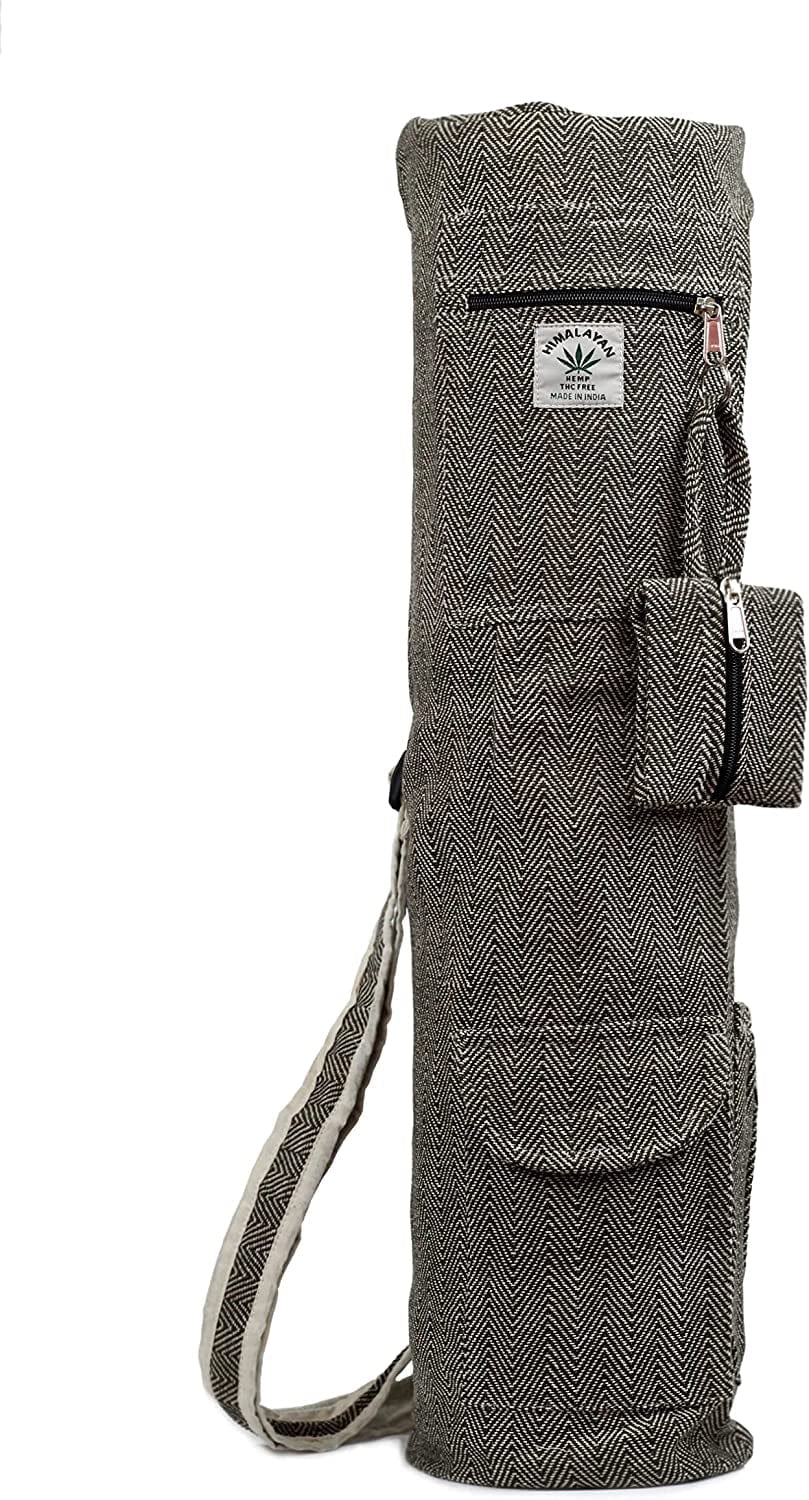 Hemp Yoga Mat Bag Yoga Mat Carrier Full-Zip Eco Friendly Exercise Yoga Mat Carry Bag with Storage Pockets
