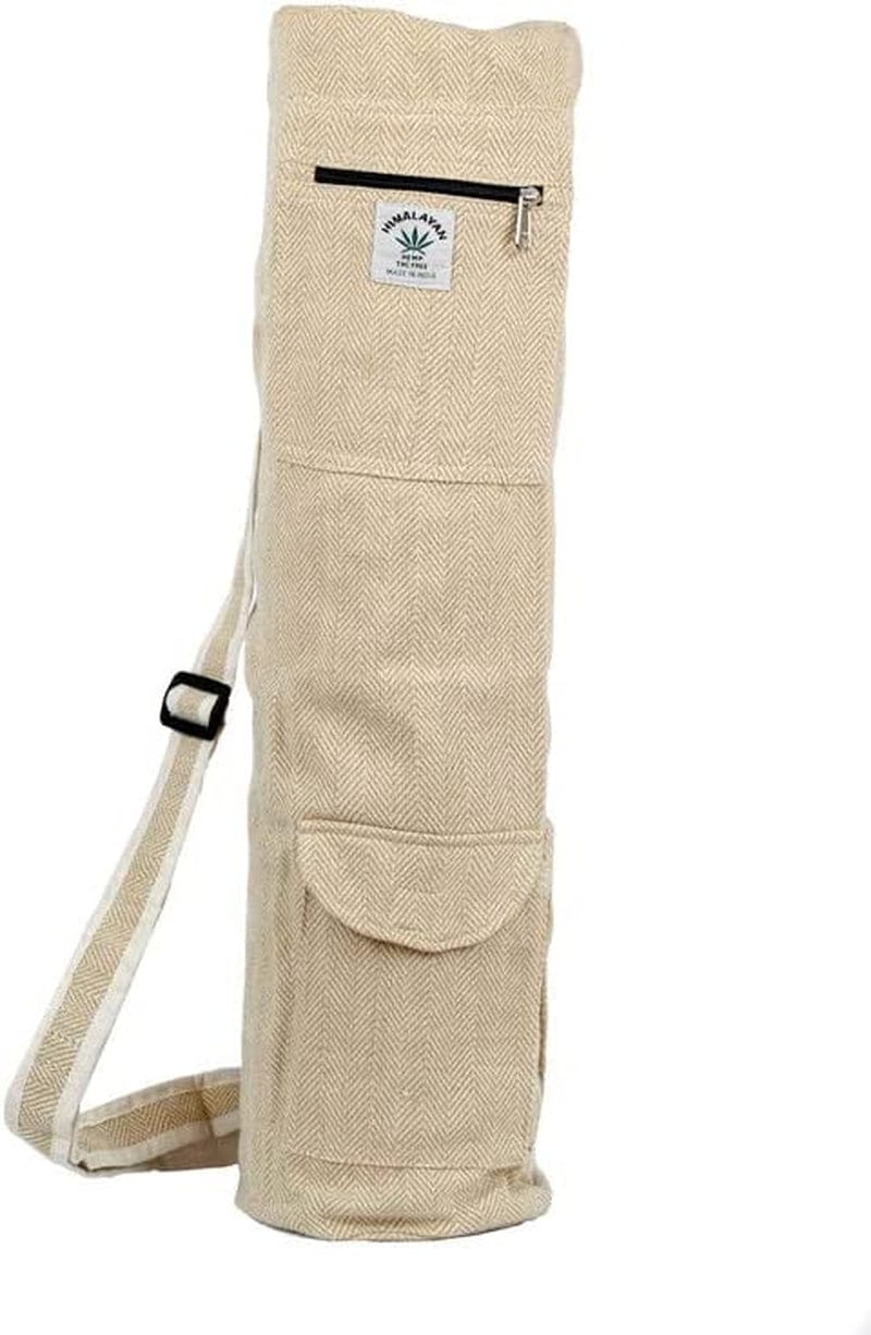 Hemp Yoga Mat Bag Yoga Mat Carrier Full-Zip Eco Friendly Exercise Yoga Mat Carry Bag with Storage Pockets